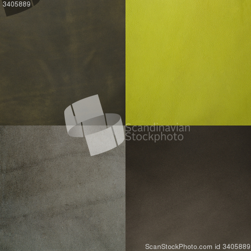 Image of Set of green leather samples