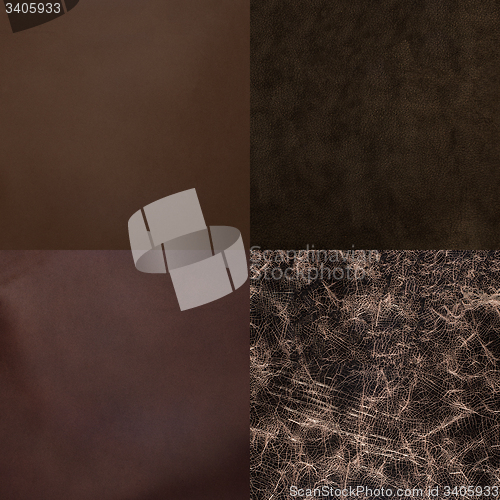 Image of Set of brown leather samples