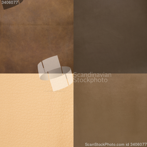 Image of Set of brown leather samples