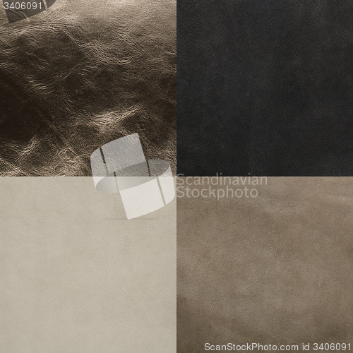 Image of Set of grey leather samples