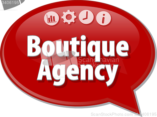 Image of Boutique Agency  Business term speech bubble illustration