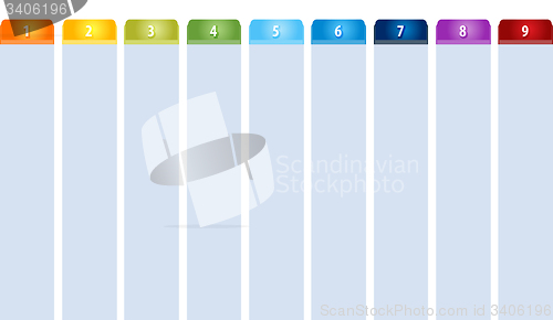 Image of Tab Items Nine blank business diagram illustration