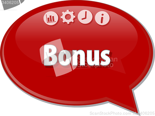 Image of Bonus   Business term speech bubble illustration