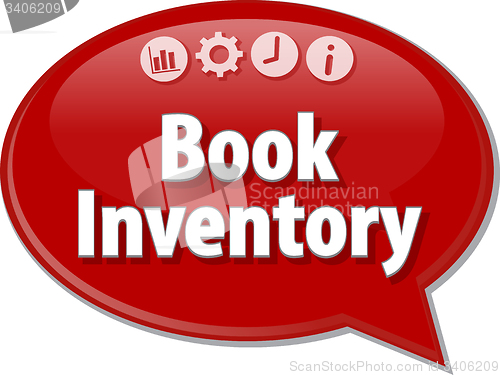 Image of Book Inventory  Business term speech bubble illustration