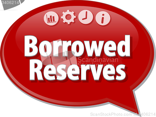 Image of Borrowed Reserves  Business term speech bubble illustration