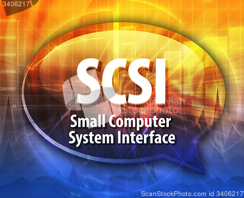 Image of SCSI acronym definition speech bubble illustration