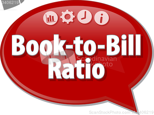 Image of Book-to-Bill Ratio  Business term speech bubble illustration