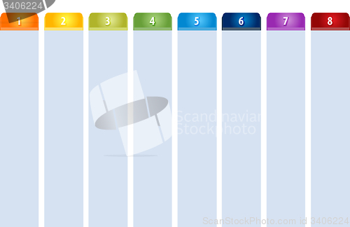 Image of Tab Items Eight blank business diagram illustration