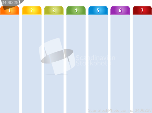 Image of Tab Items Seven blank business diagram illustration