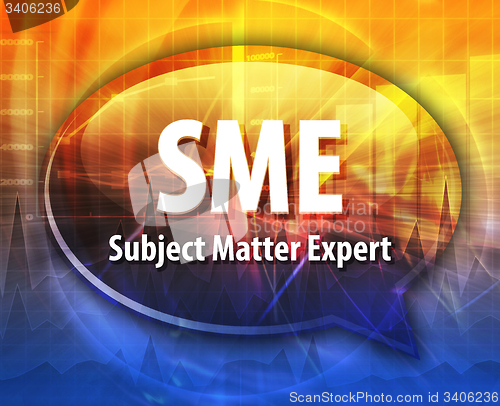 Image of SME acronym definition speech bubble illustration