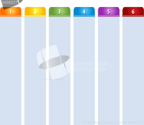 Image of Tab Items Six blank business diagram illustration