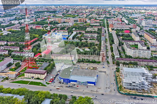 Image of TV tower in Tyumen city. Russia