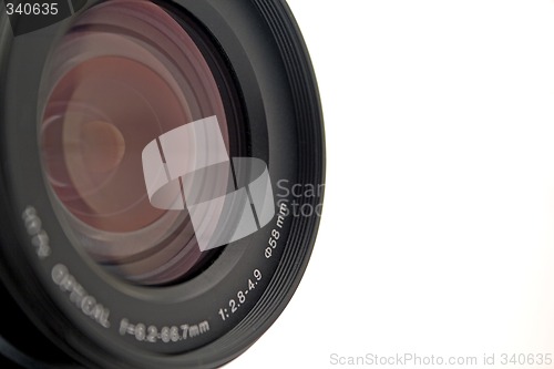 Image of Objective of a digital camera on a white background. isolated