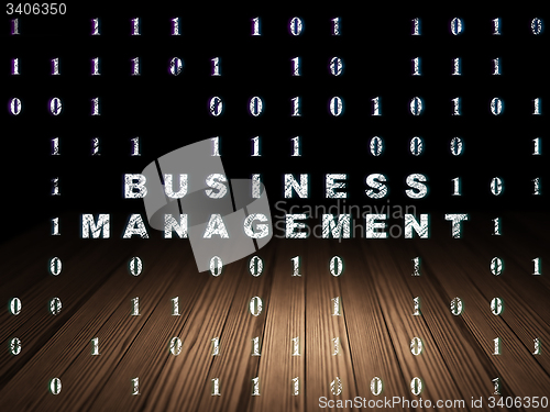 Image of Finance concept: Business Management in grunge dark room