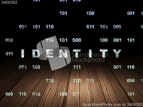 Image of Protection concept: Identity in grunge dark room