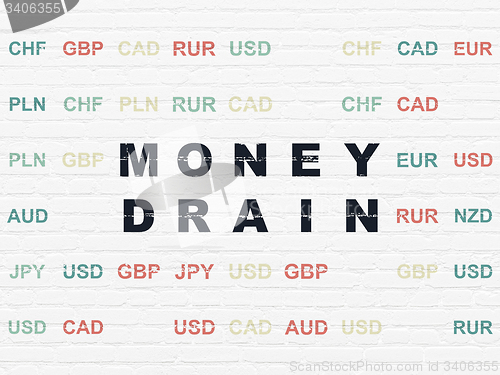 Image of Banking concept: Money Drain on wall background