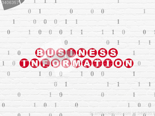 Image of Finance concept: Business Information on wall background