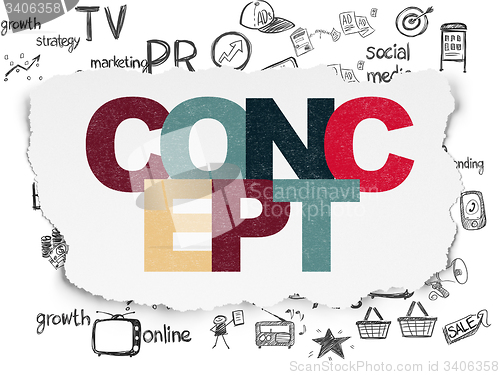 Image of Marketing concept: Concept on Torn Paper background