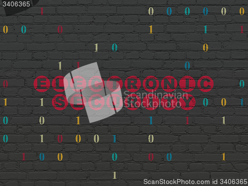 Image of Security concept: Electronic Security on wall background