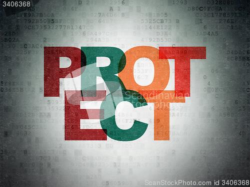 Image of Safety concept: Protect on Digital Paper background