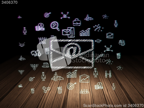 Image of Business concept: Email in grunge dark room