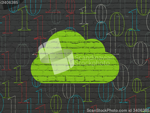 Image of Cloud technology concept: Cloud on wall background