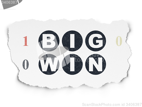 Image of Business concept: Big Win on Torn Paper background