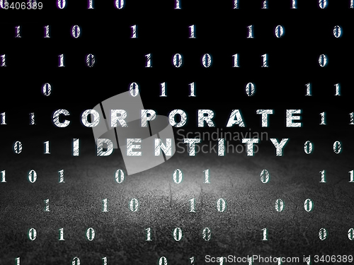 Image of Business concept: Corporate Identity in grunge dark room