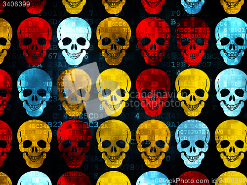 Image of Healthcare concept: Scull icons on Digital background