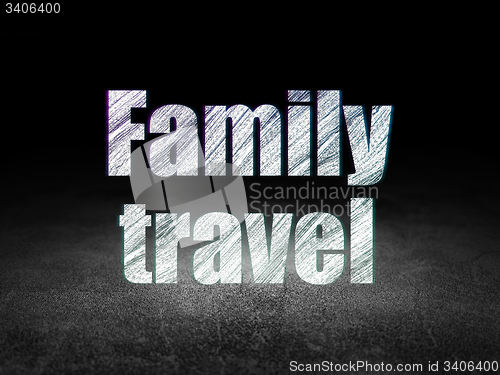 Image of Tourism concept: Family Travel in grunge dark room