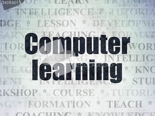 Image of Studying concept: Computer Learning on Digital Paper background