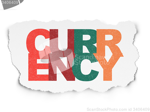 Image of Banking concept: Currency on Torn Paper background