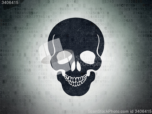 Image of Healthcare concept: Scull on Digital Paper background