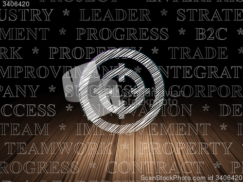Image of Business concept: Target in grunge dark room