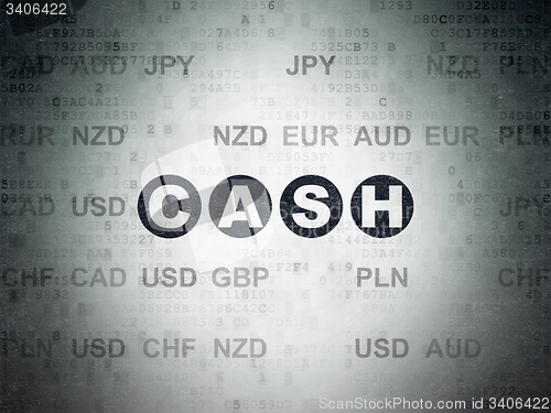 Image of Currency concept: Cash on Digital Paper background
