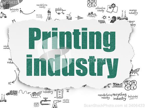 Image of Industry concept: Printing Industry on Torn Paper background
