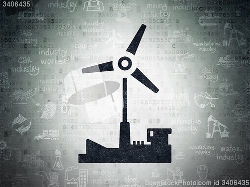 Image of Industry concept: Windmill on Digital Paper background