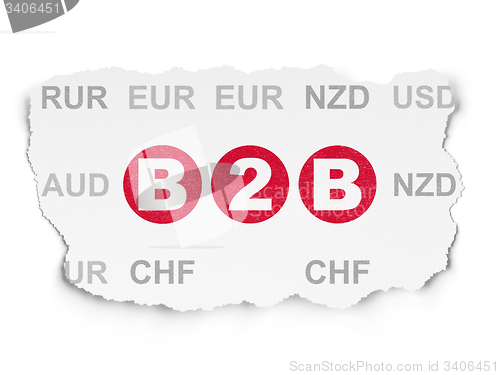 Image of Business concept: B2b on Torn Paper background