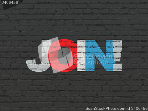 Image of Business concept: Join! on wall background