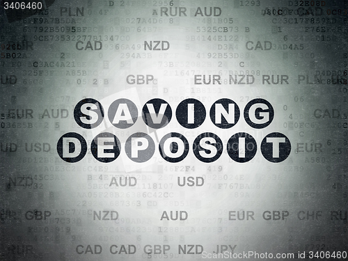 Image of Currency concept: Saving Deposit on Digital Paper background