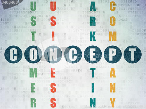 Image of Marketing concept: word Concept in solving Crossword Puzzle