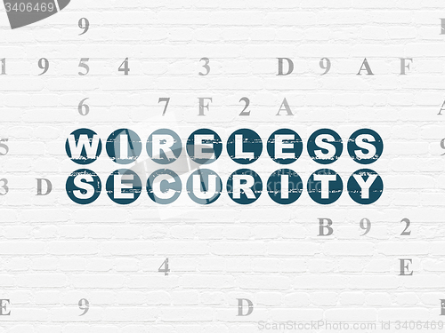 Image of Safety concept: Wireless Security on wall background