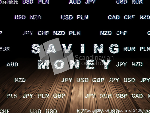 Image of Finance concept: Saving Money in grunge dark room