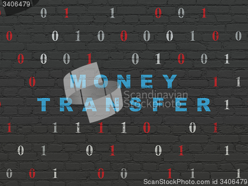 Image of Finance concept: Money Transfer on wall background