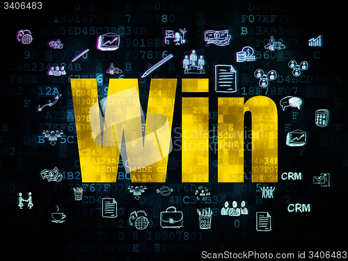 Image of Finance concept: Win on Digital background