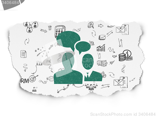 Image of Finance concept: Business Meeting on Torn Paper background