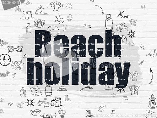Image of Travel concept: Beach Holiday on wall background