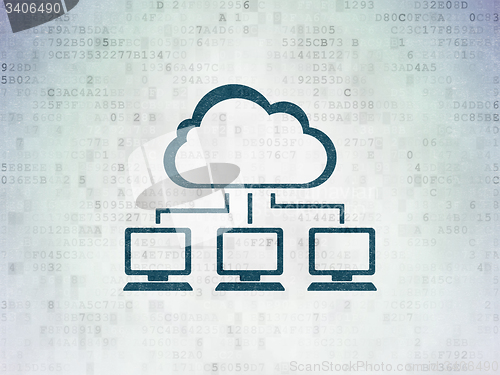 Image of Cloud technology concept: Cloud Network on Digital Paper background