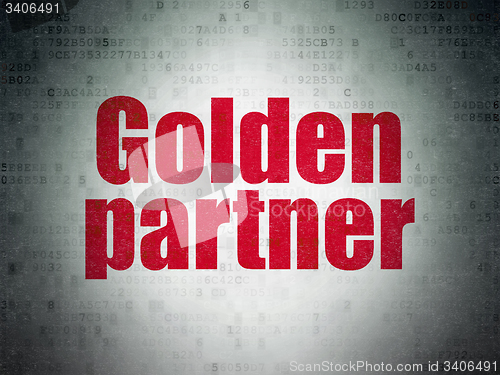 Image of Finance concept: Golden Partner on Digital Paper background