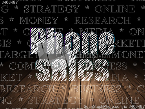 Image of Marketing concept: Phone Sales in grunge dark room